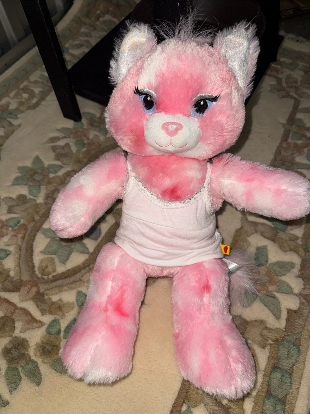 Build-A-Bear Pink Plush Cat with Light Pink Tank
